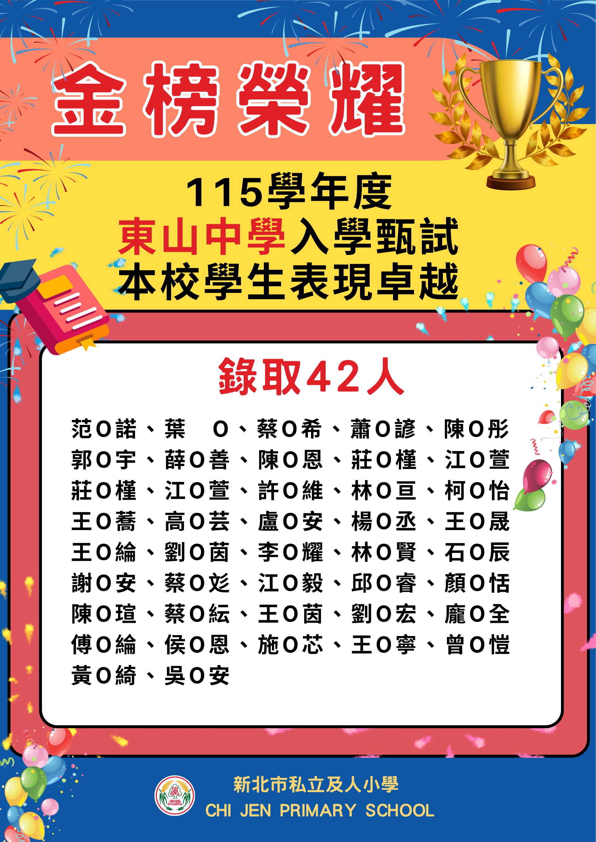 升東山中學成果優異