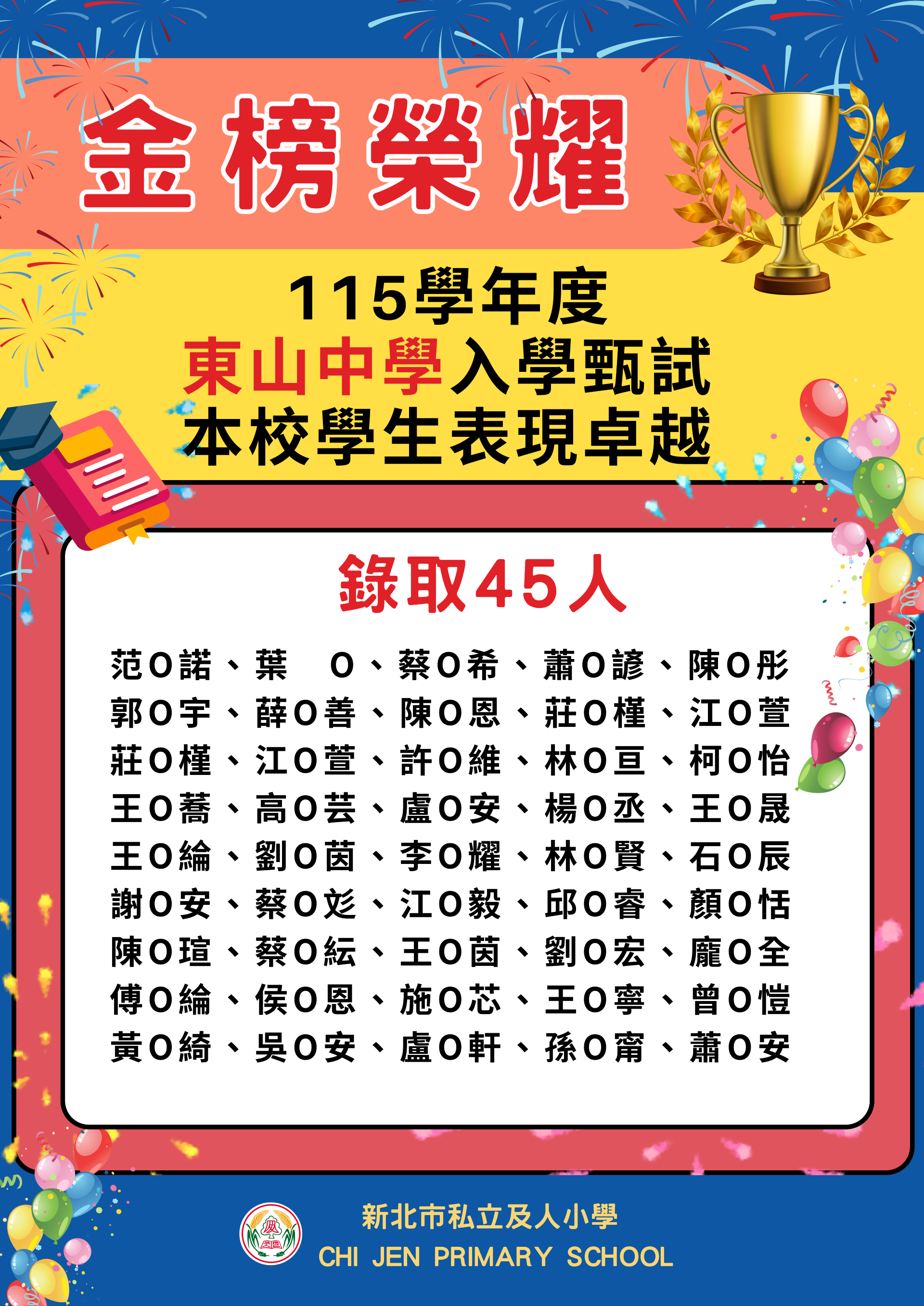 升東山中學成果優異
