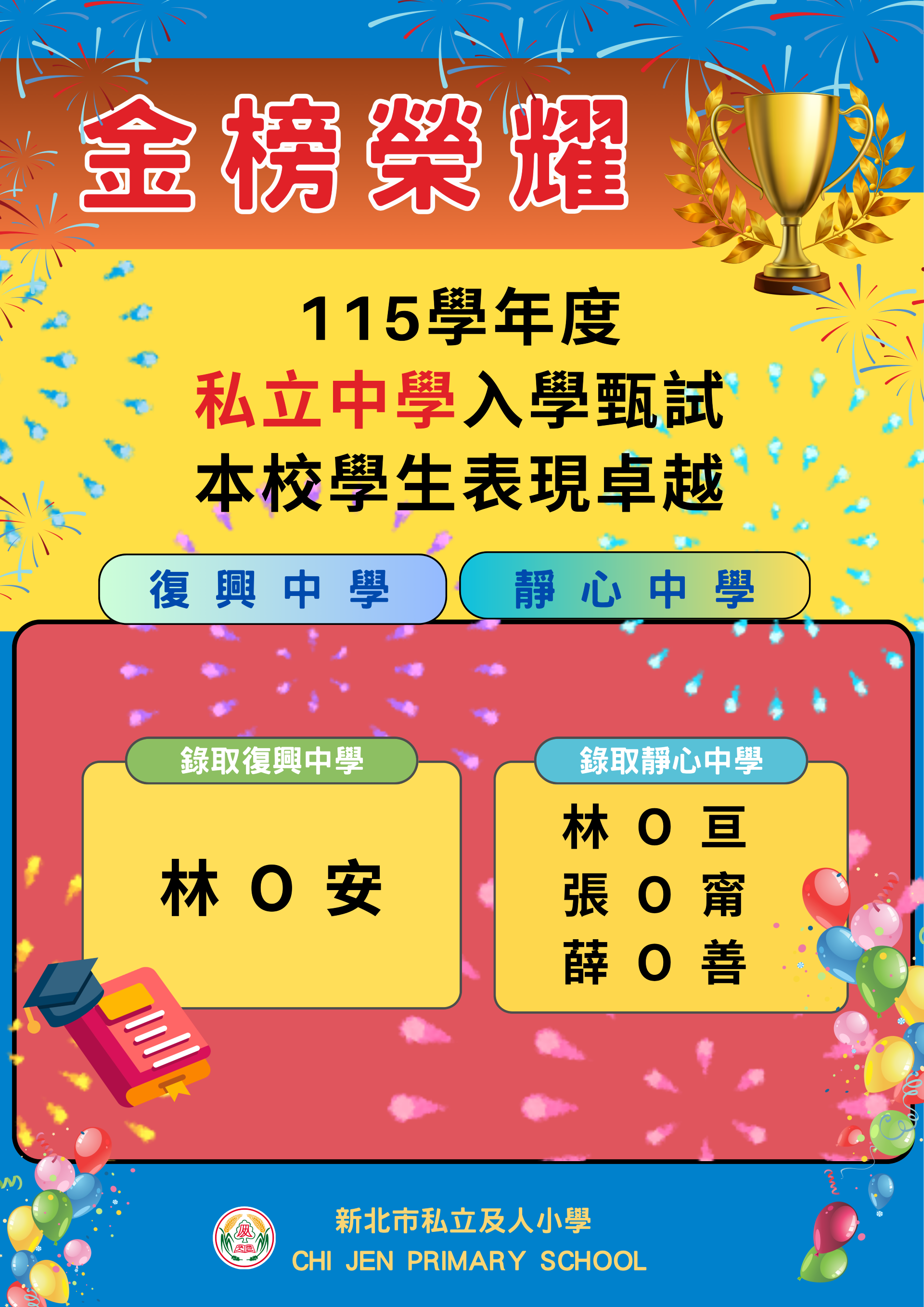 及人小學升學成果優異